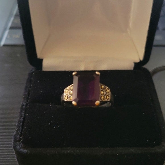 Jewelry - Amethyst Marcasite Sterling Ring
